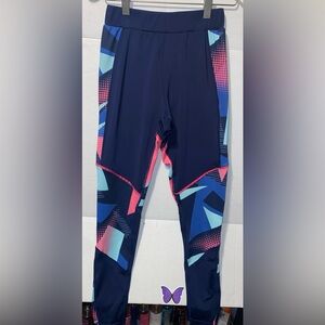 VICTORIA SECRET VSX DARK BLUE HIGH WAIST LEGGINGS WITH PRINT